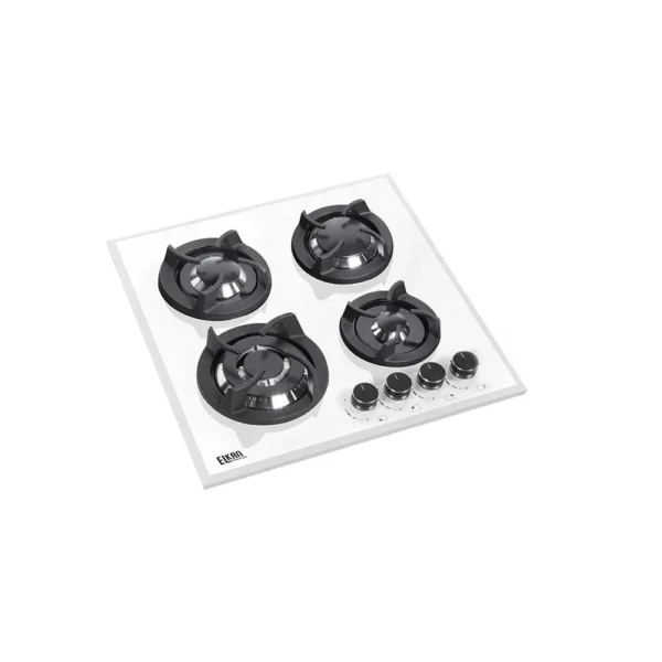 گاز شیشه ای سفید مدل E L KAN / G5902W چهار شعله