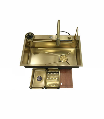 سینک آبشاری ساده طلایی هوادیو سایز 46×75
