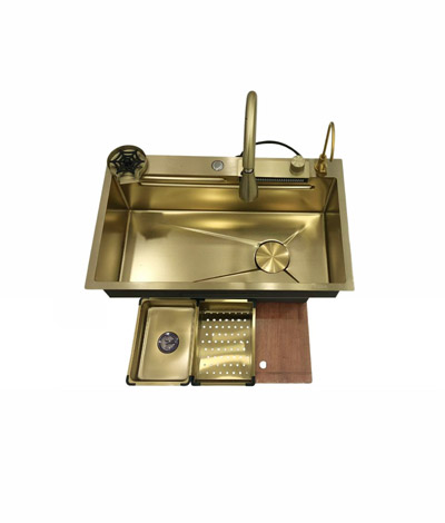 سینک آبشاری ساده طلایی هوادیو سایز 46×75